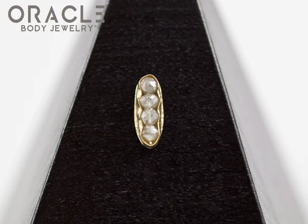 14k Large Channel Set Diamond Threadless Gold End - Image 4