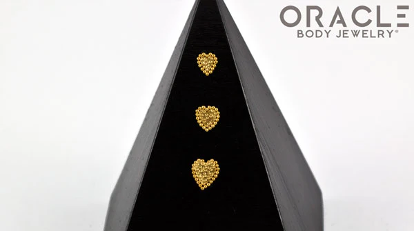 14k Millgrain Heart Threadless Rose Gold End - Image 2