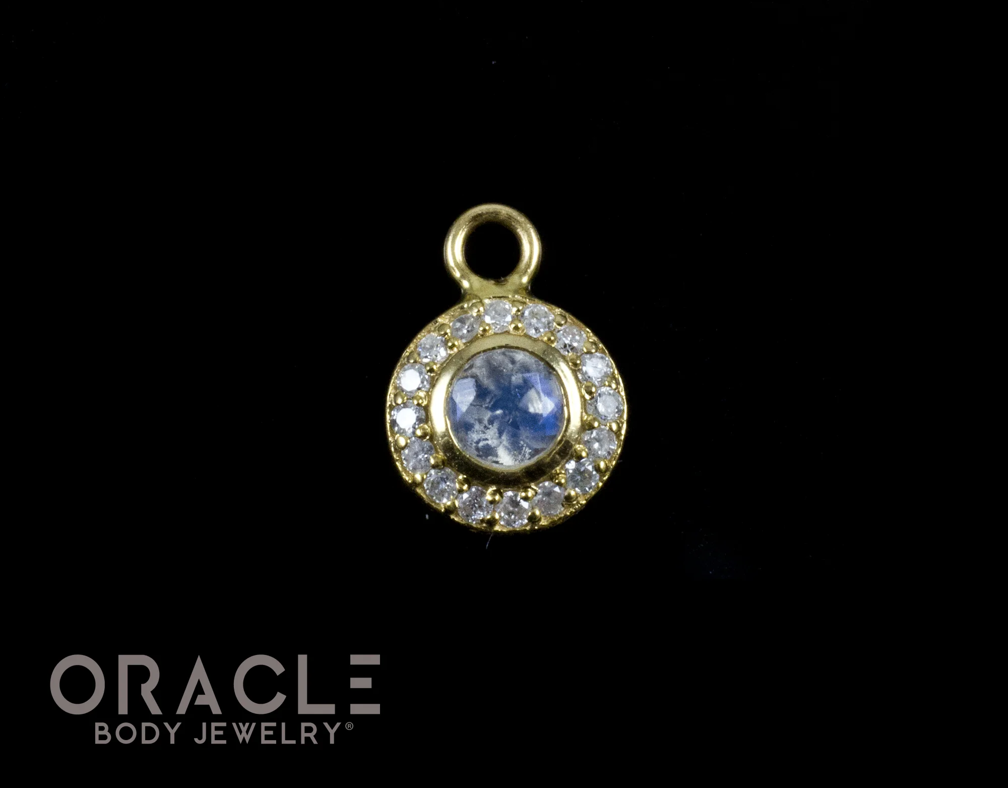 14k Moonstone with Diamonds Charm - Image 2