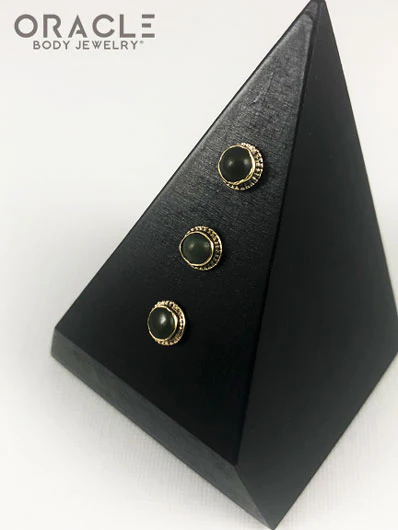 14k Nephrite Jade Threadless Gold End - Image 3