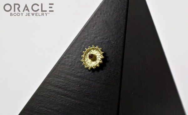 14k Nova with Sapphire Threadless Gold End