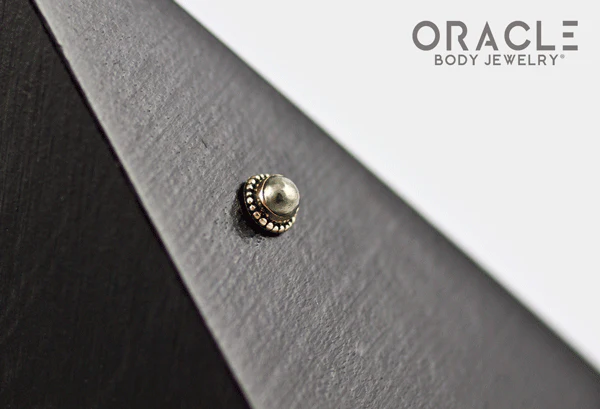 14k Pyrite Threadless Gold End - Image 3