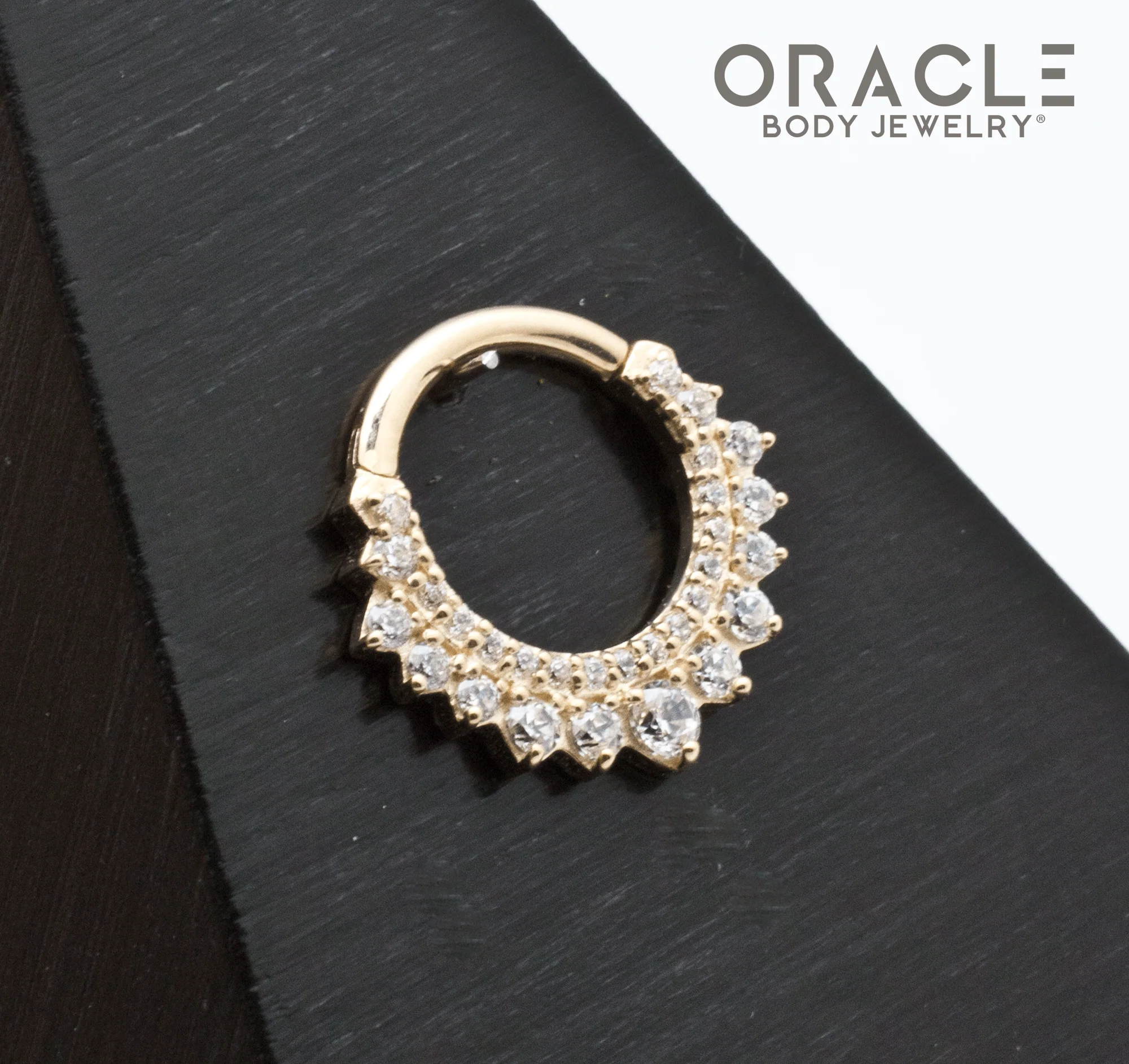 14k Radiance Hinged Clicker Ring 16g 5/16" - Image 2