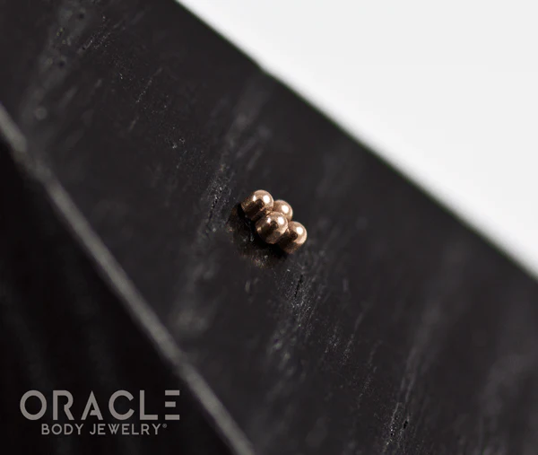 14k Rose Gold 4 Bead Mini Cluster Threadless End - Image 4