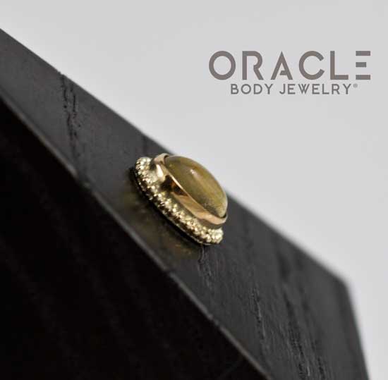 14k Rutilated Quartz Oval Threadless Gold End - Image 4