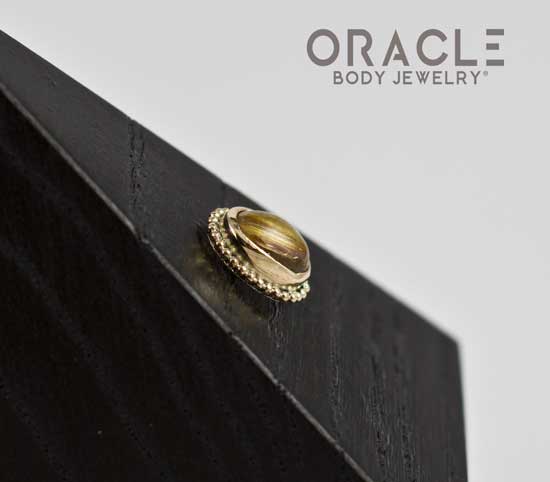 14k Rutilated Quartz Oval Threadless Gold End - Image 4