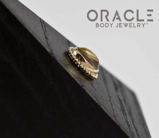 14k Rutilated Quartz Oval Threadless Gold End - Image 4