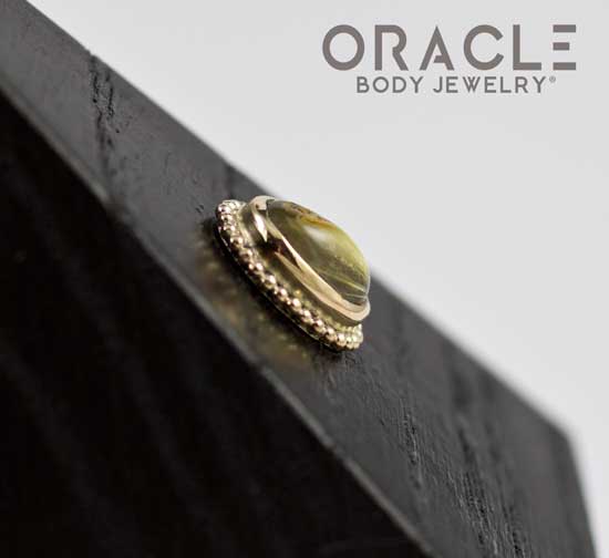 14k Rutilated Quartz Oval Threadless Gold End - Image 4