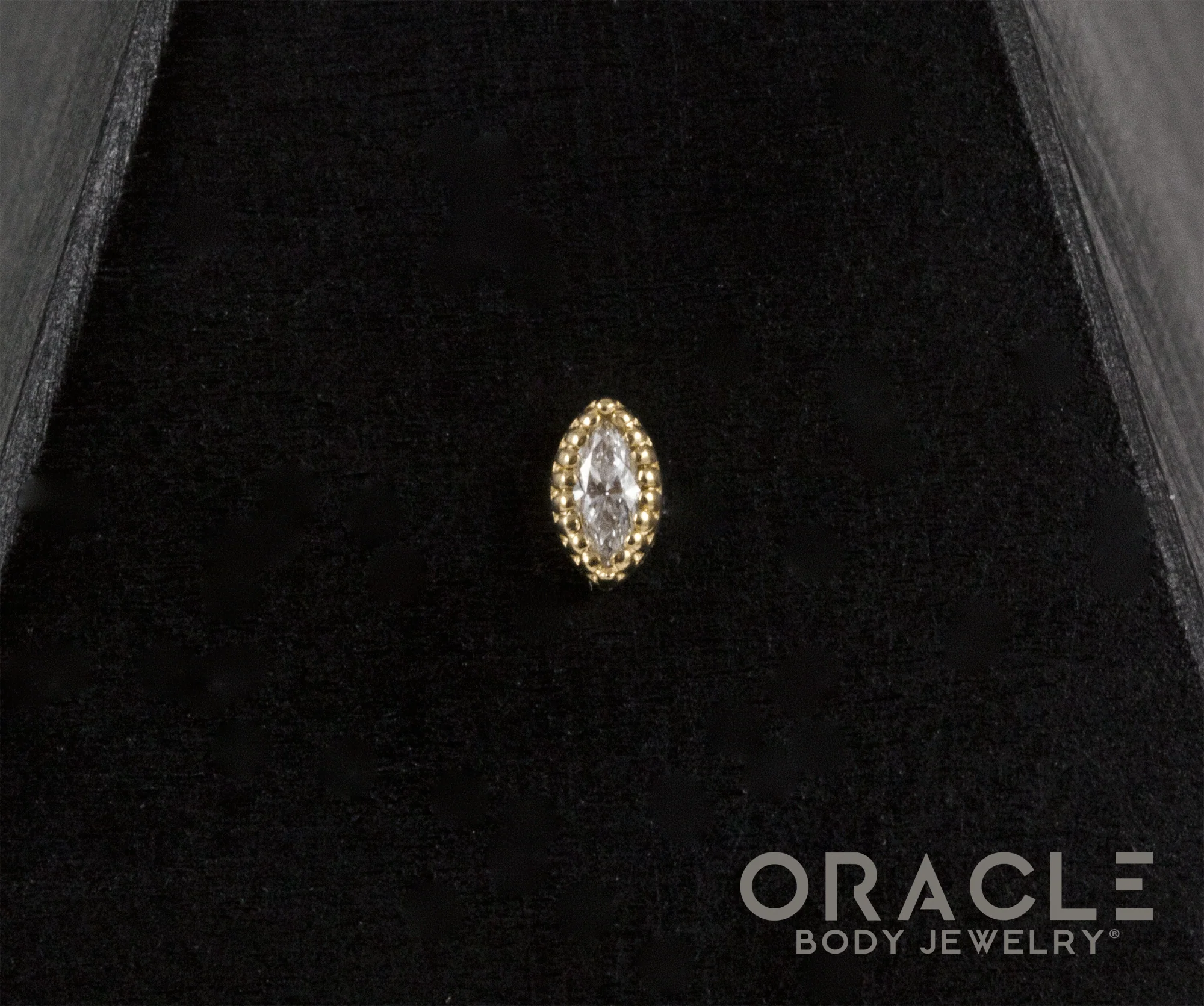 14k Textured Marquise Diamond Threadless End