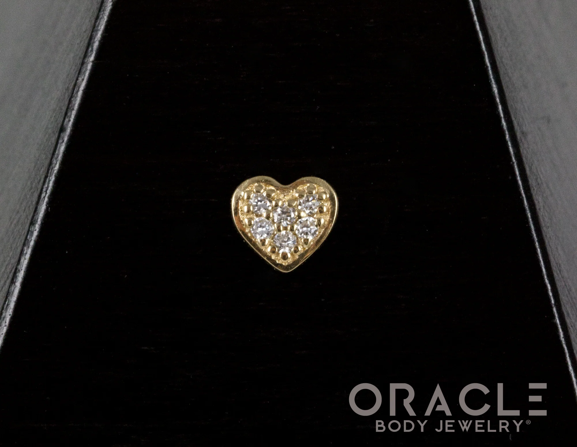 14k Heart of Diamonds Threadless End