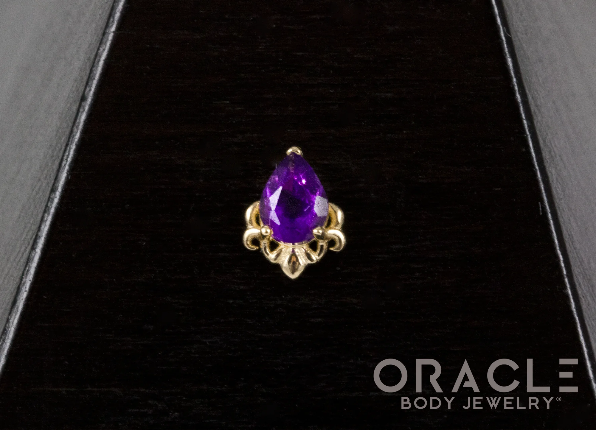14k Deco with Amethyst Threadless End