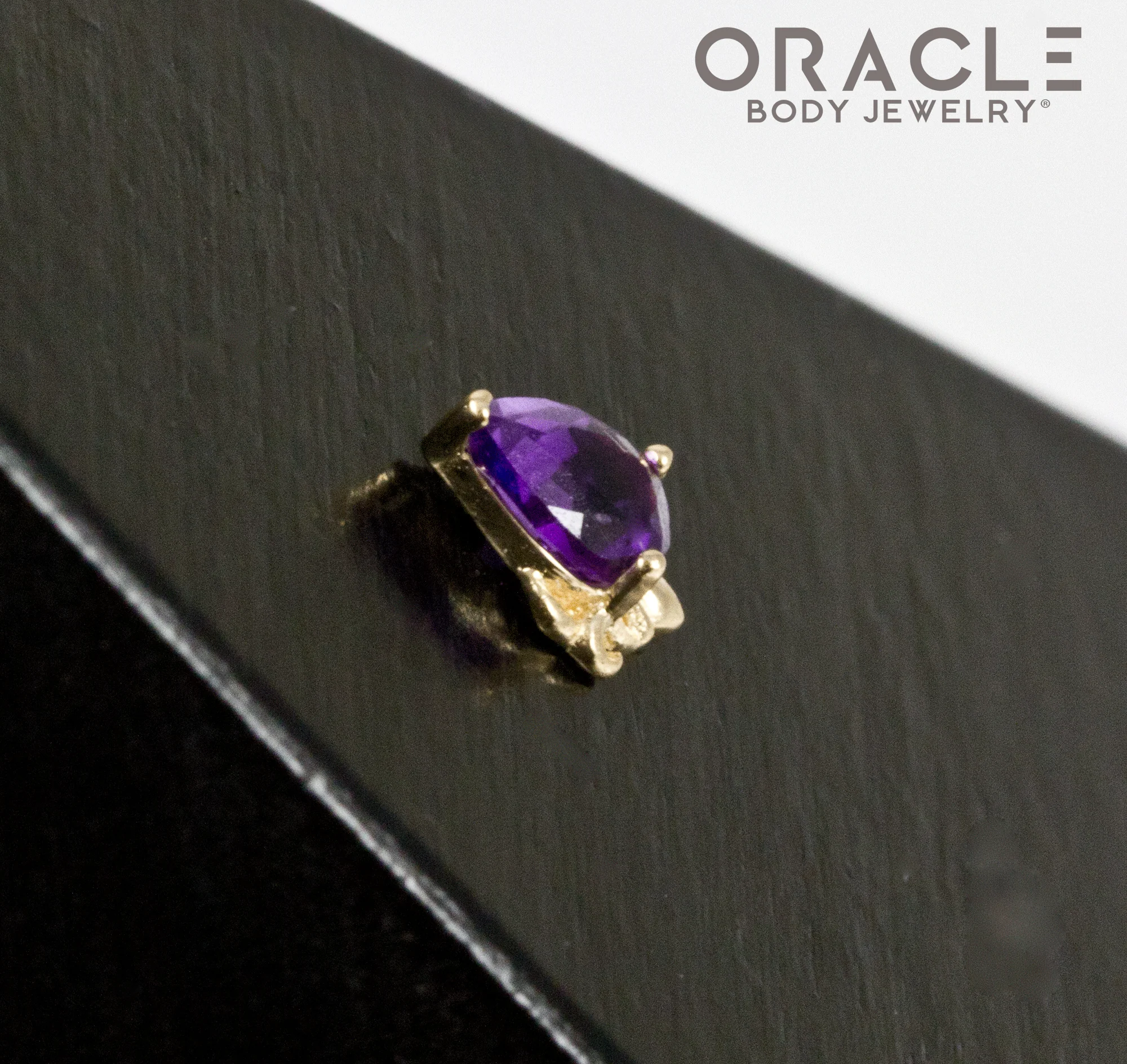 14k Deco with Amethyst Threadless End - Image 3