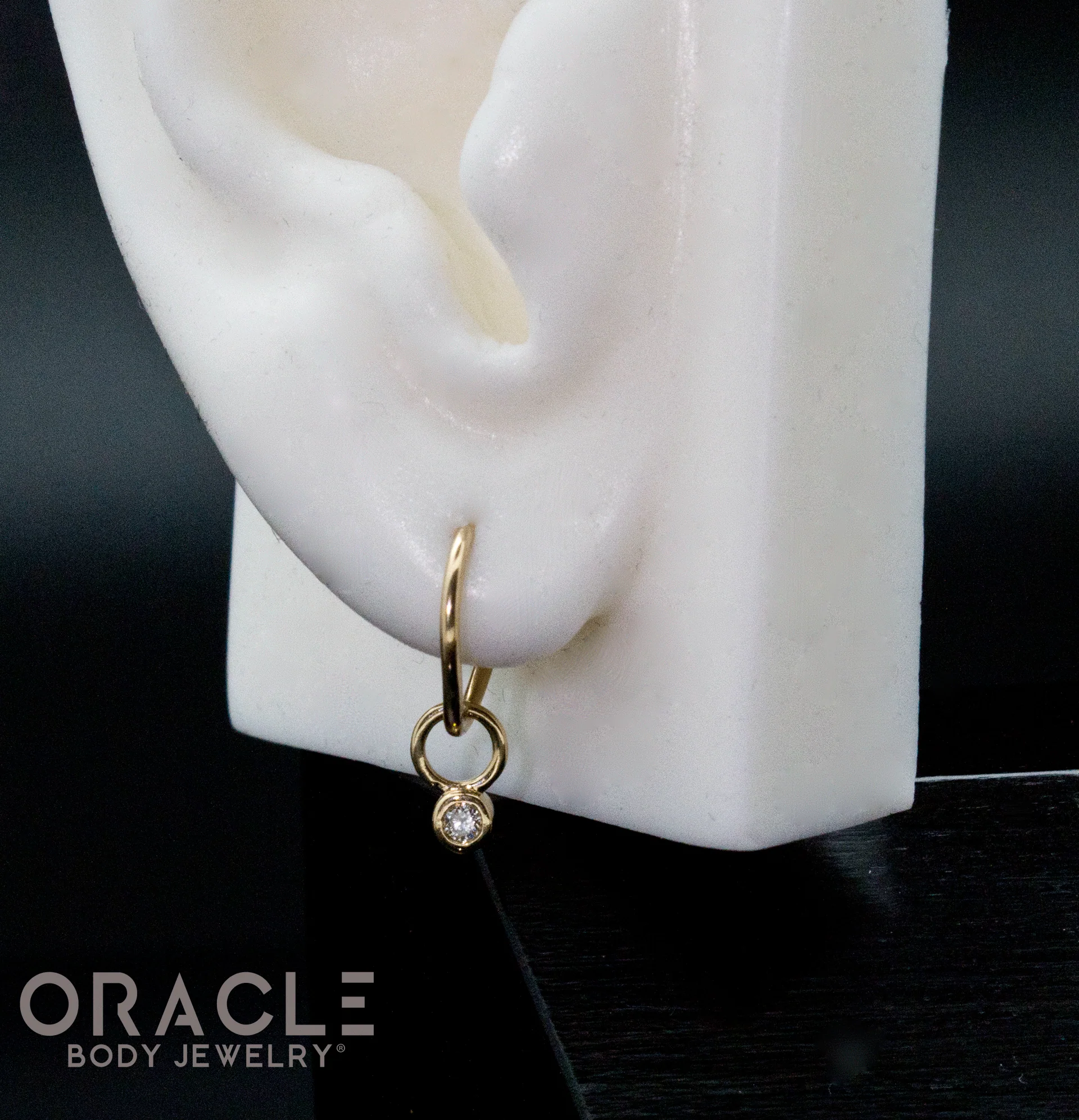 14k Yellow Gold 2mm Diamond Charm - Image 3