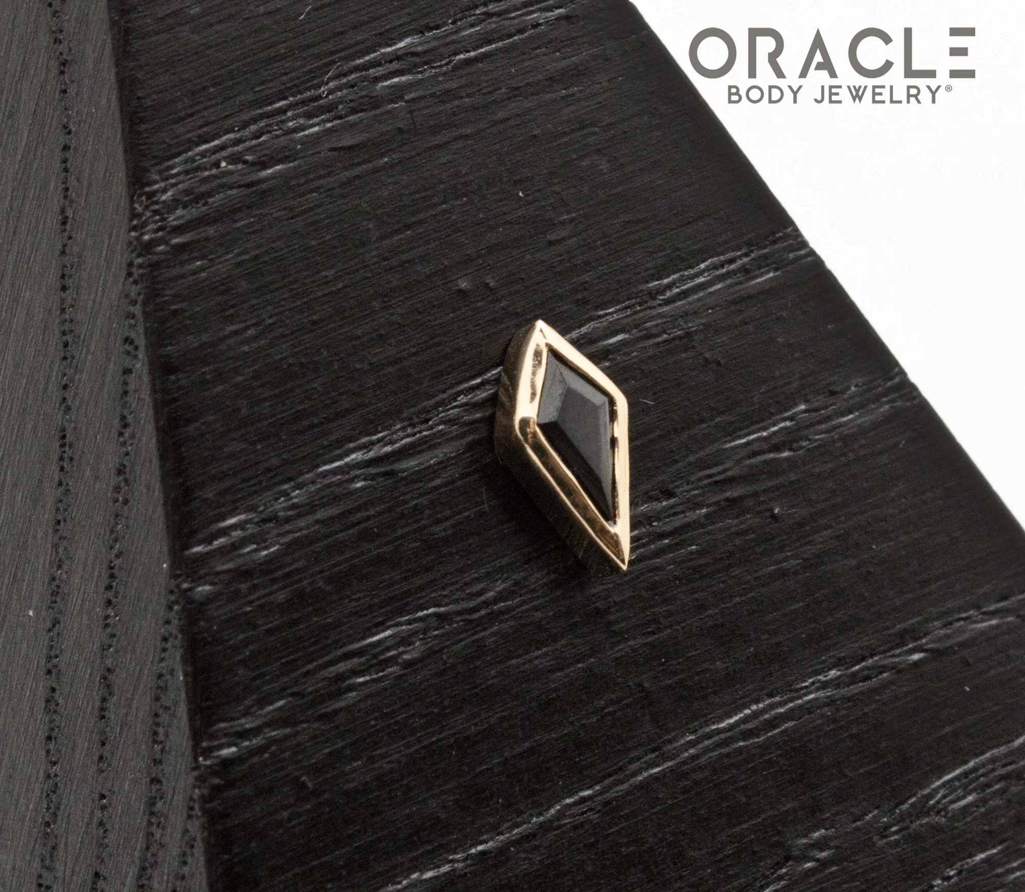 14k Yellow Gold Black CZ Drift Threadless End - Image 2