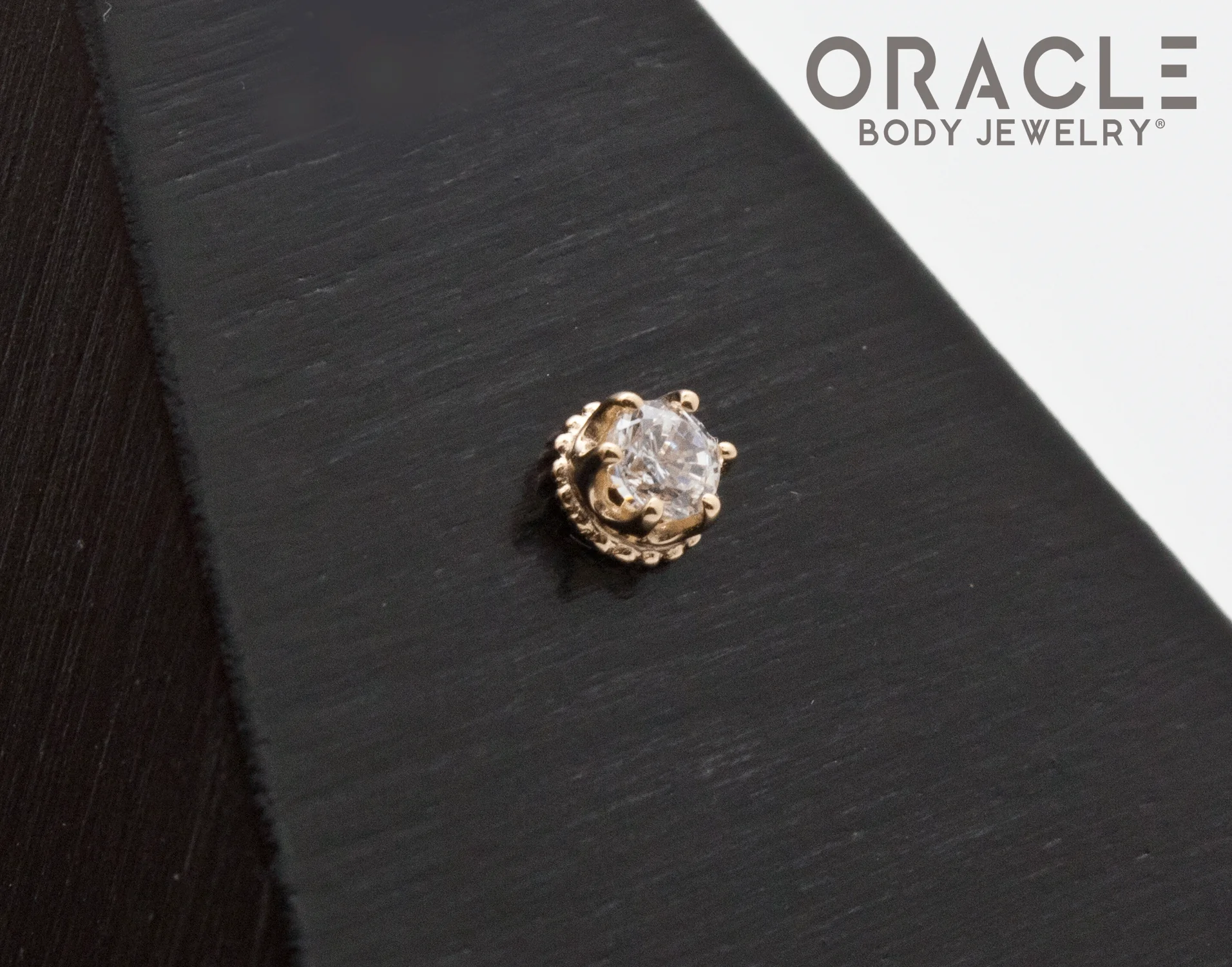 14k Yellow Gold CZ Empress Threadless End - Image 2
