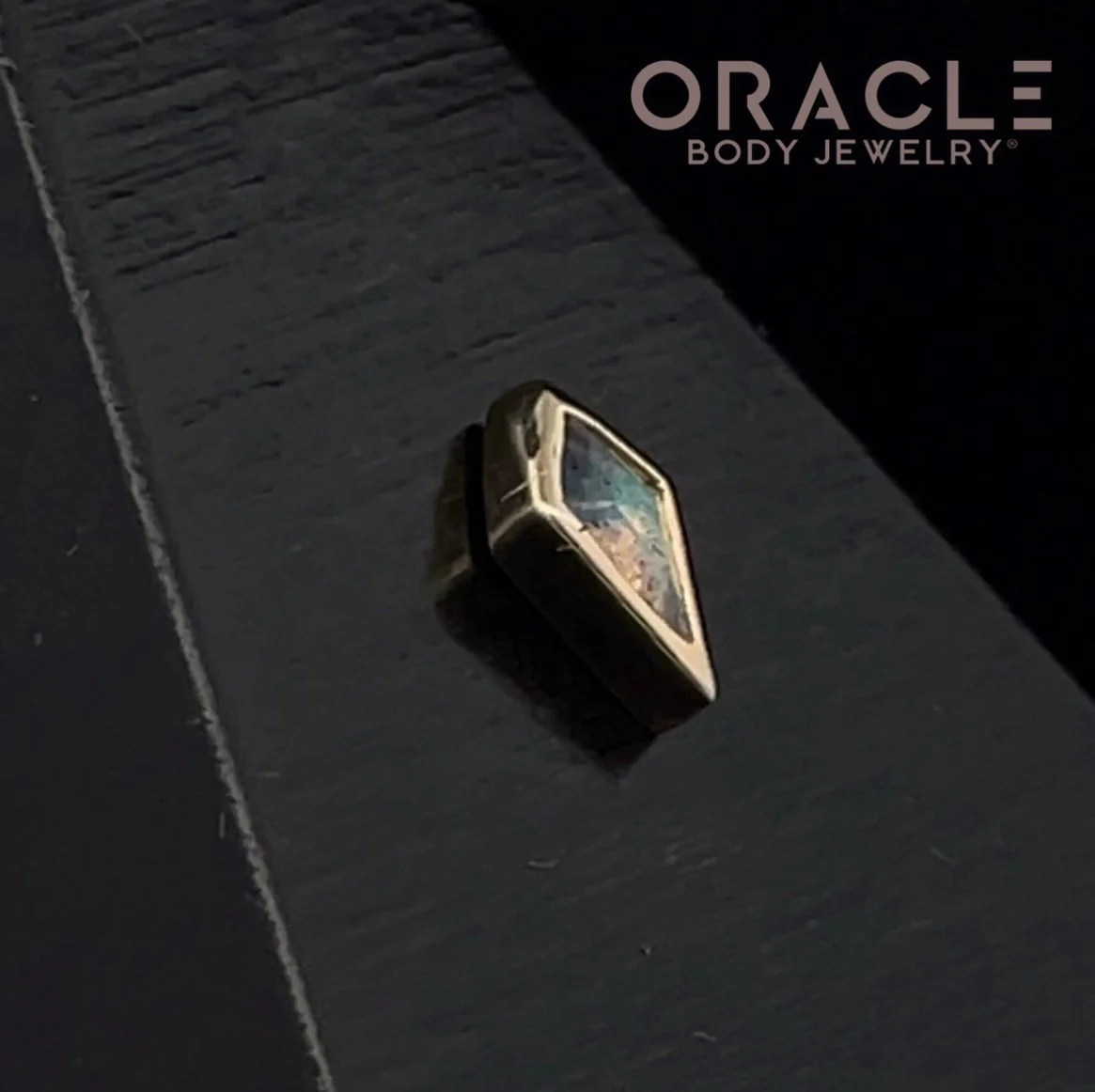 14k Yellow Gold Labradorite Drift Threadless End - Image 2