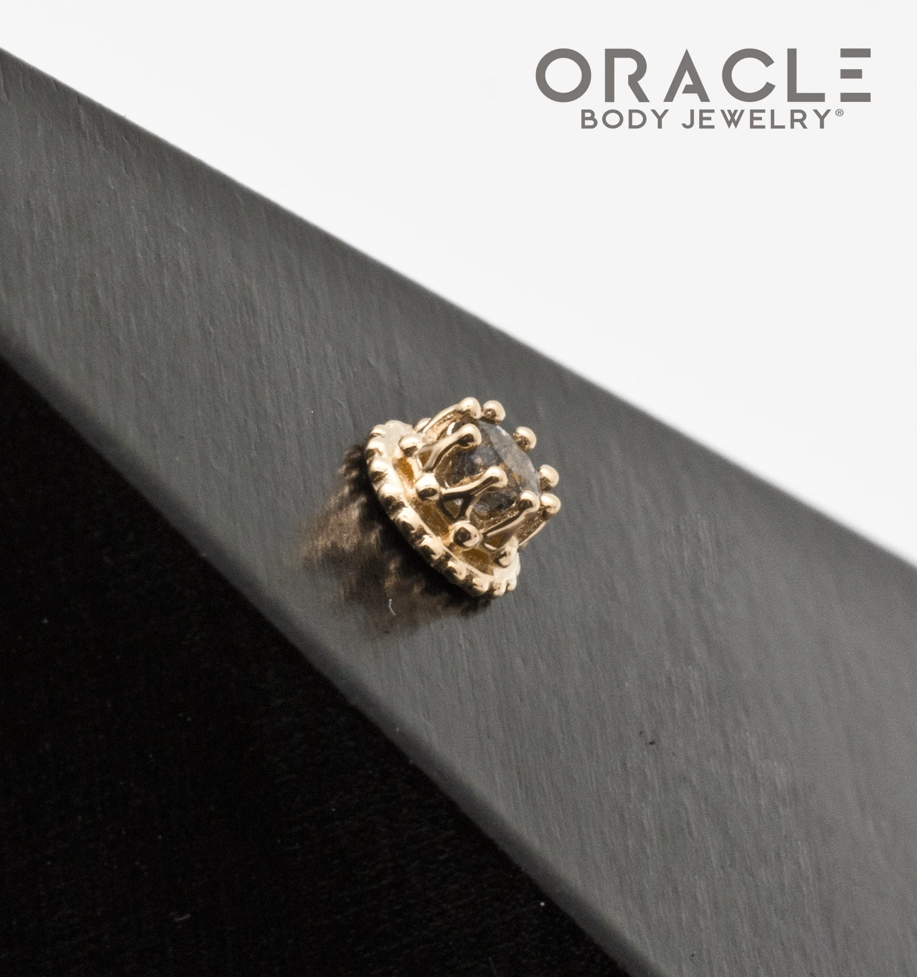 14k Yellow Gold Tourmalated Quartz Empress Threadless End - Image 3