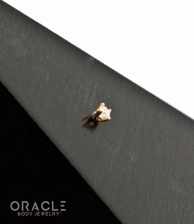 18K Gold 1.5mm Prong Set Diamond Threadless End - Image 3