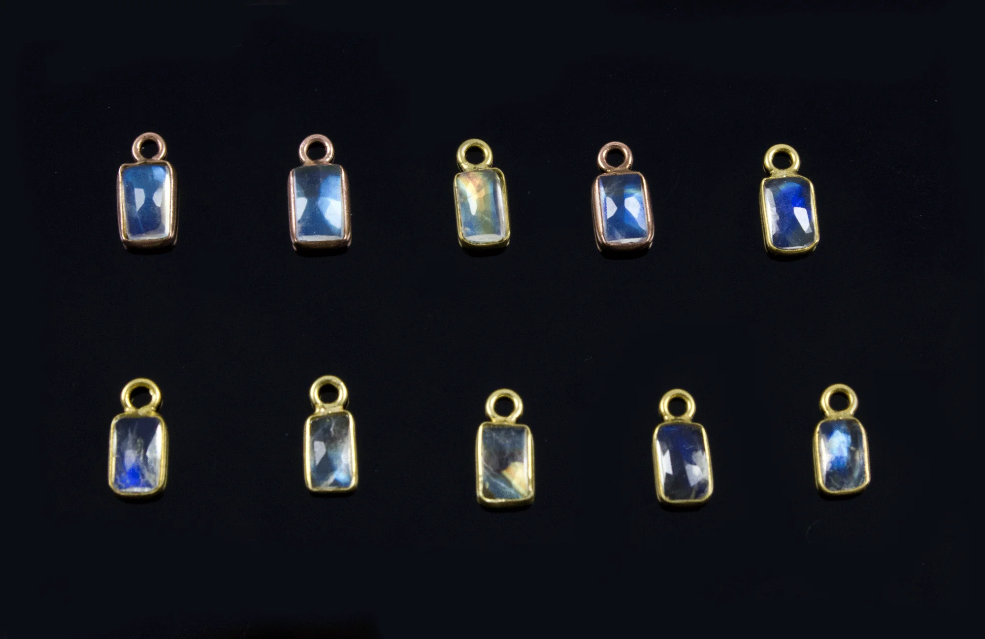 18k Yellow Gold Moonstone Charms - Image 2