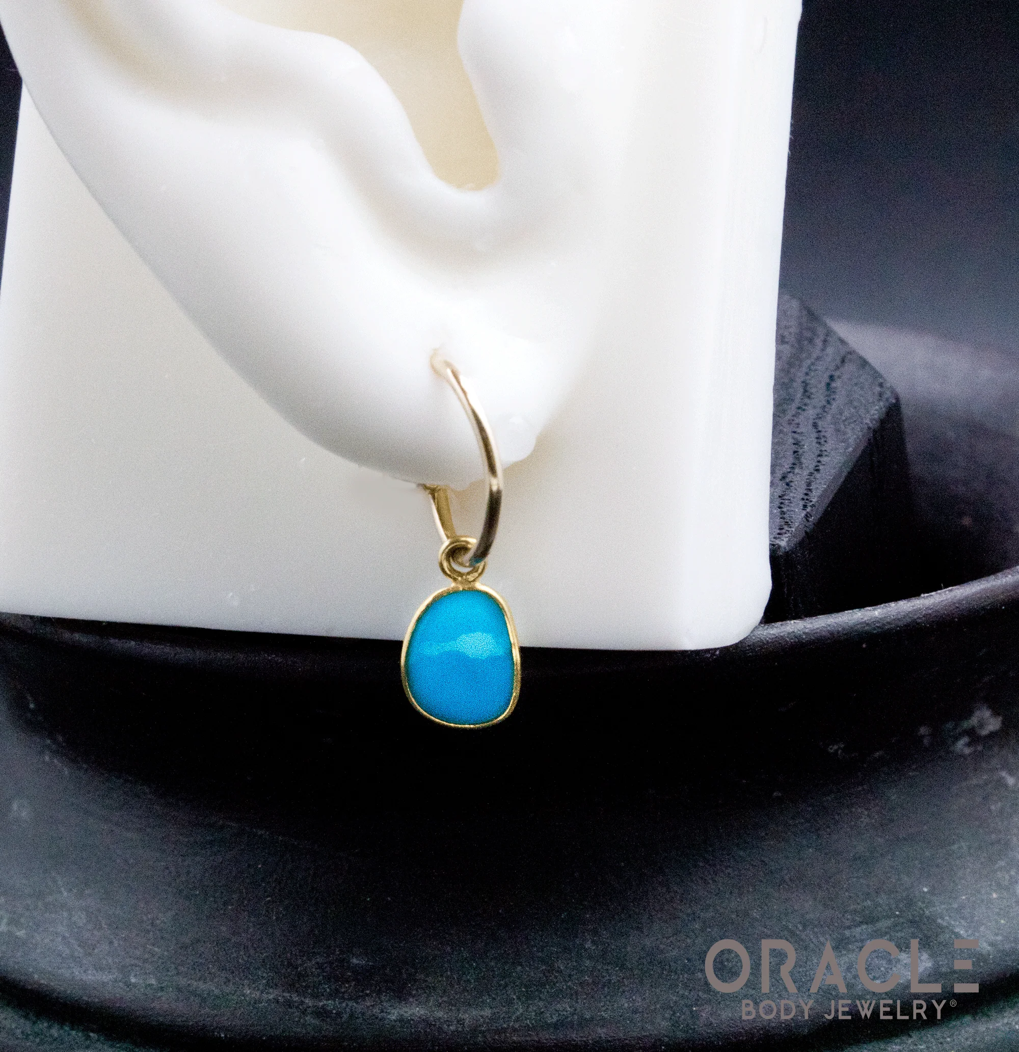 18k Yellow Gold Natural Turquoise Charms - Image 3