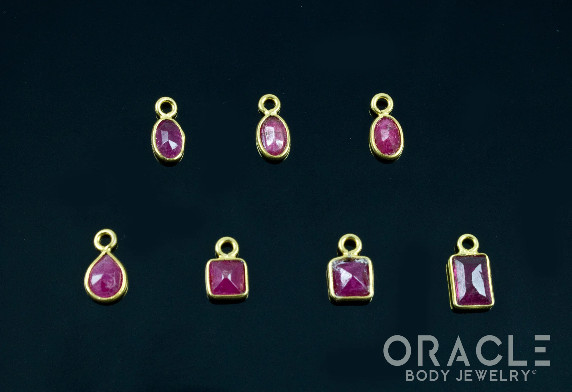 18k Yellow Gold Ruby Charms - Image 2