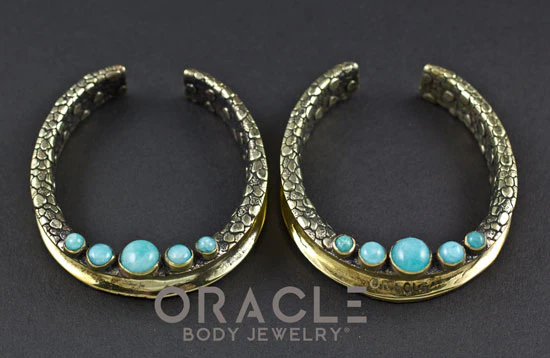 2" (51mm) Brass Saddles with Amazonite