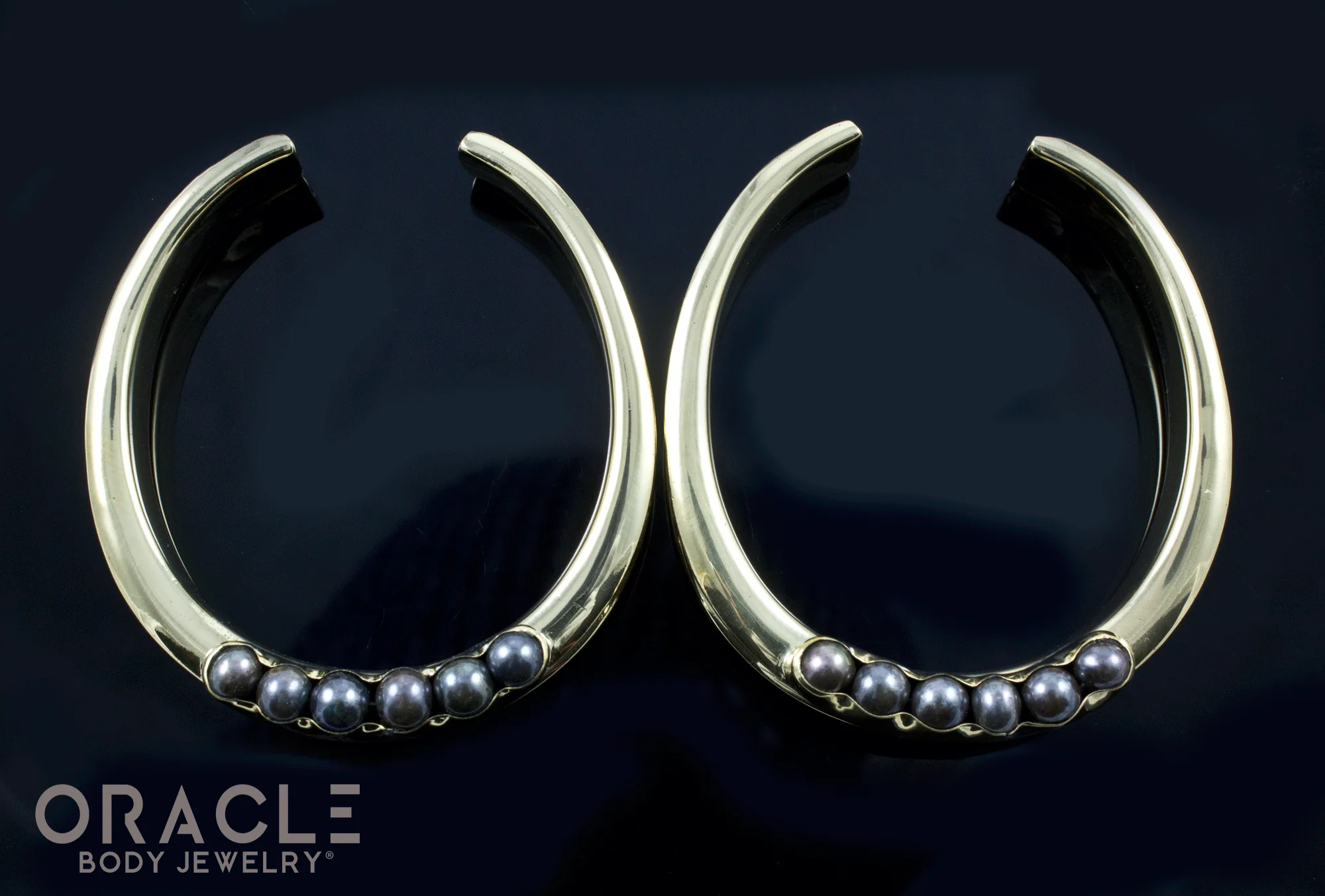 2" (51mm) Brass Saddles with Channel Set Pearls