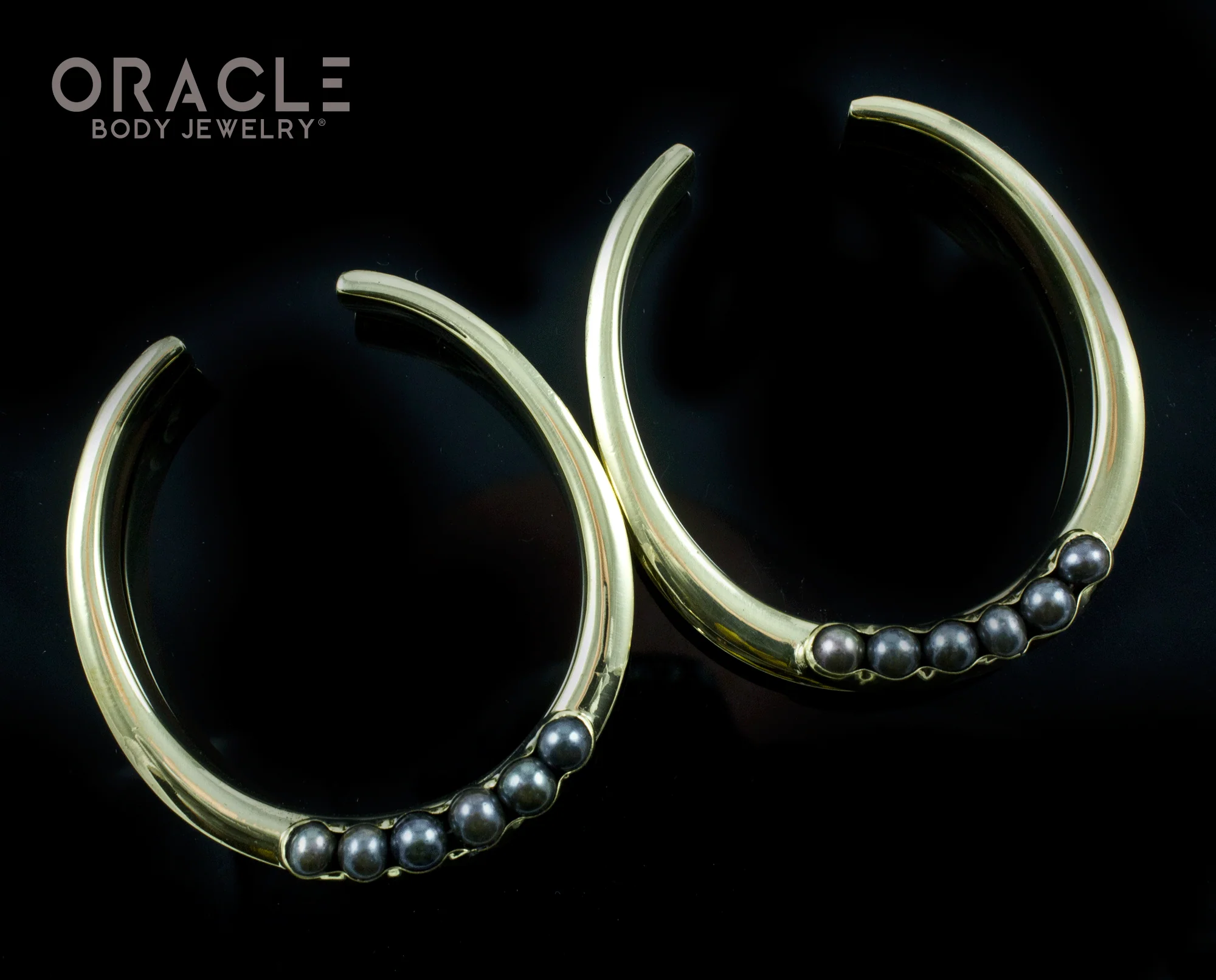 2" (51mm) Brass Saddles with Channel Set Pearls - Image 2