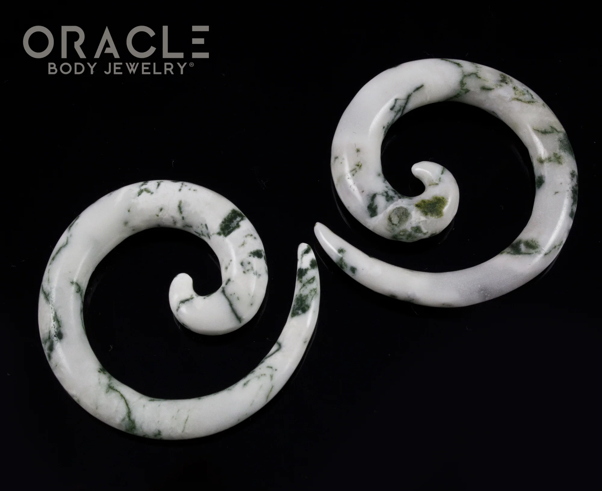 2g Green Tree Agate Stone Spirals - Image 2