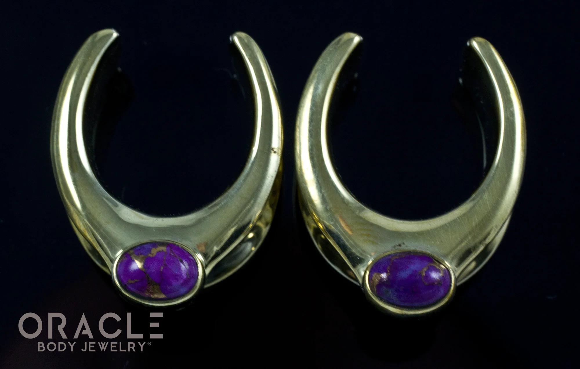 3/4" (19mm) Brass Saddles with Copper Purple Turquoise