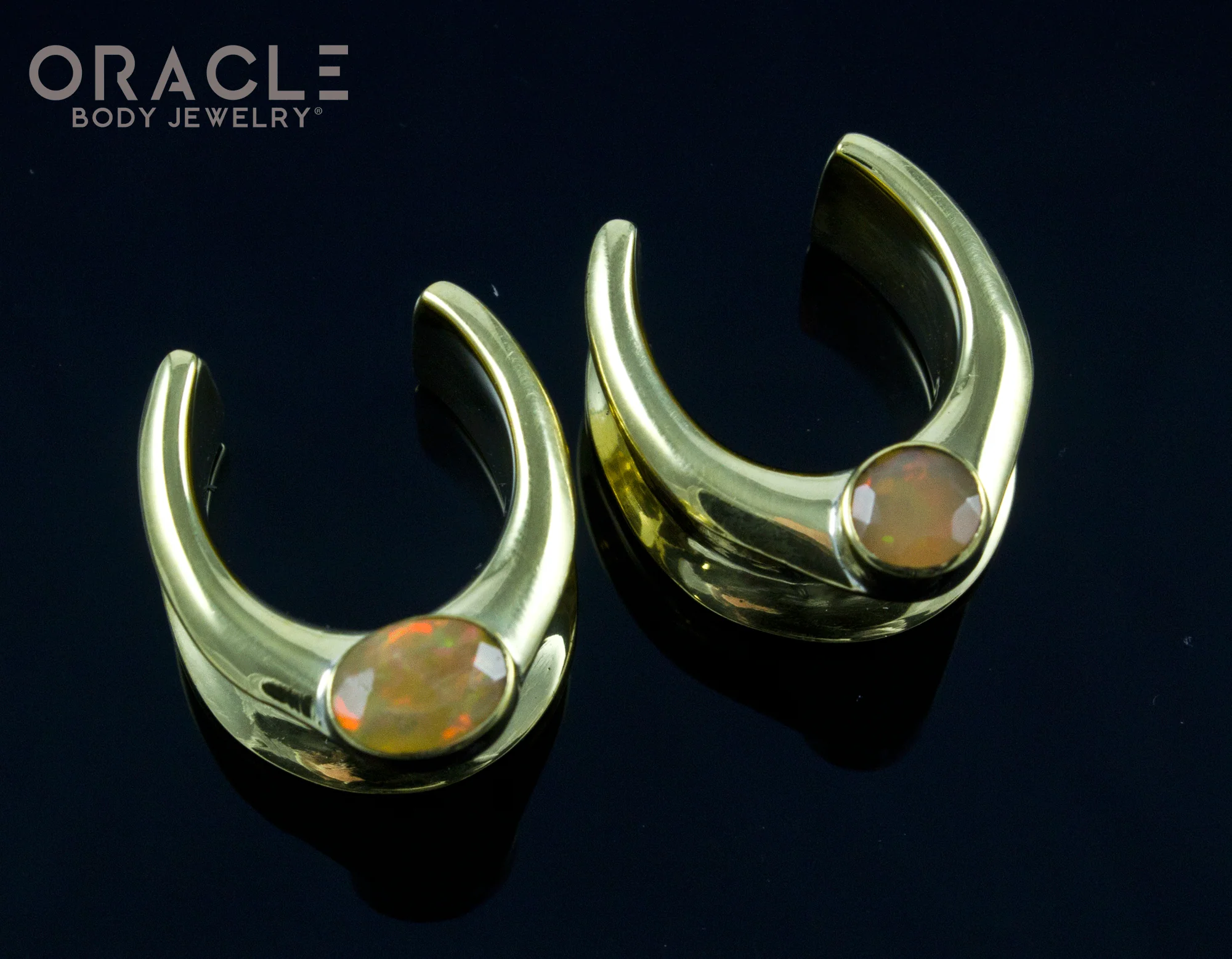 3/4" (19mm) Brass Saddles with Faceted Ethiopian Opals - Image 2