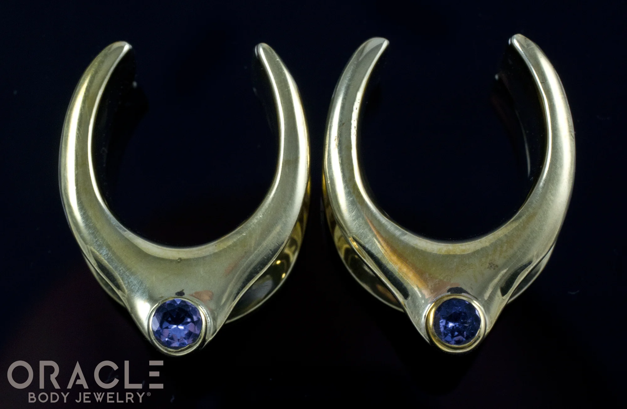 3/4" (19mm) Brass Saddles with London Blue Topaz