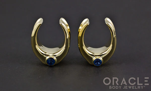 3/4" (19mm) Brass Saddles with London Blue Topaz - Image 3