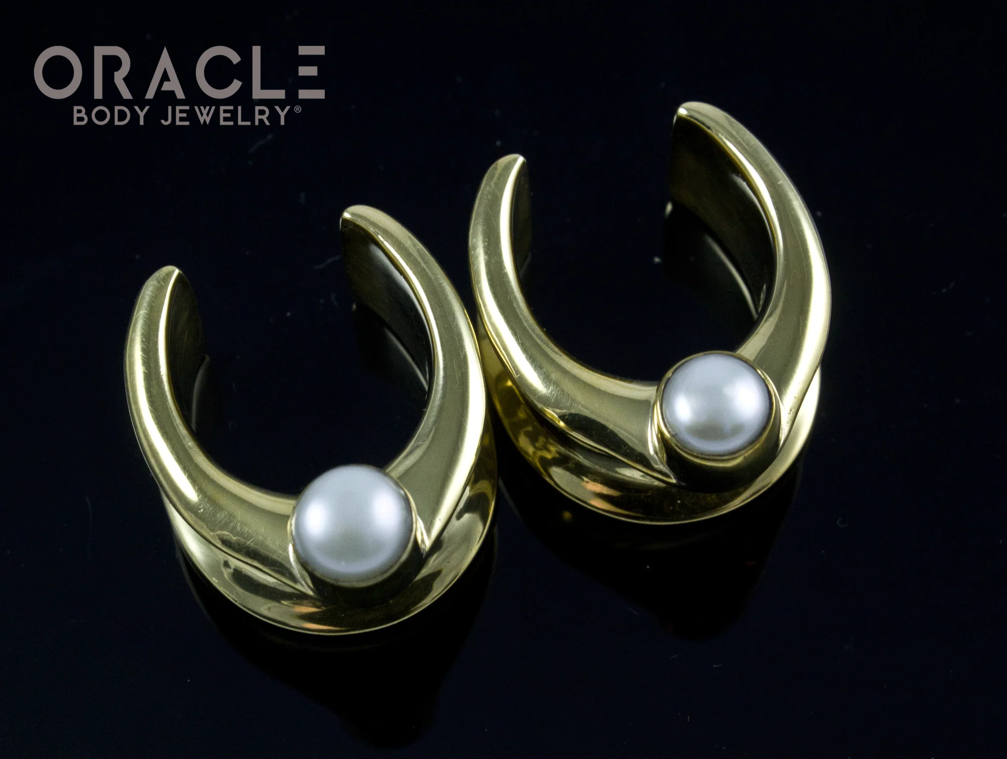 3/4" (19mm) Brass Saddles with Pearls - Image 2
