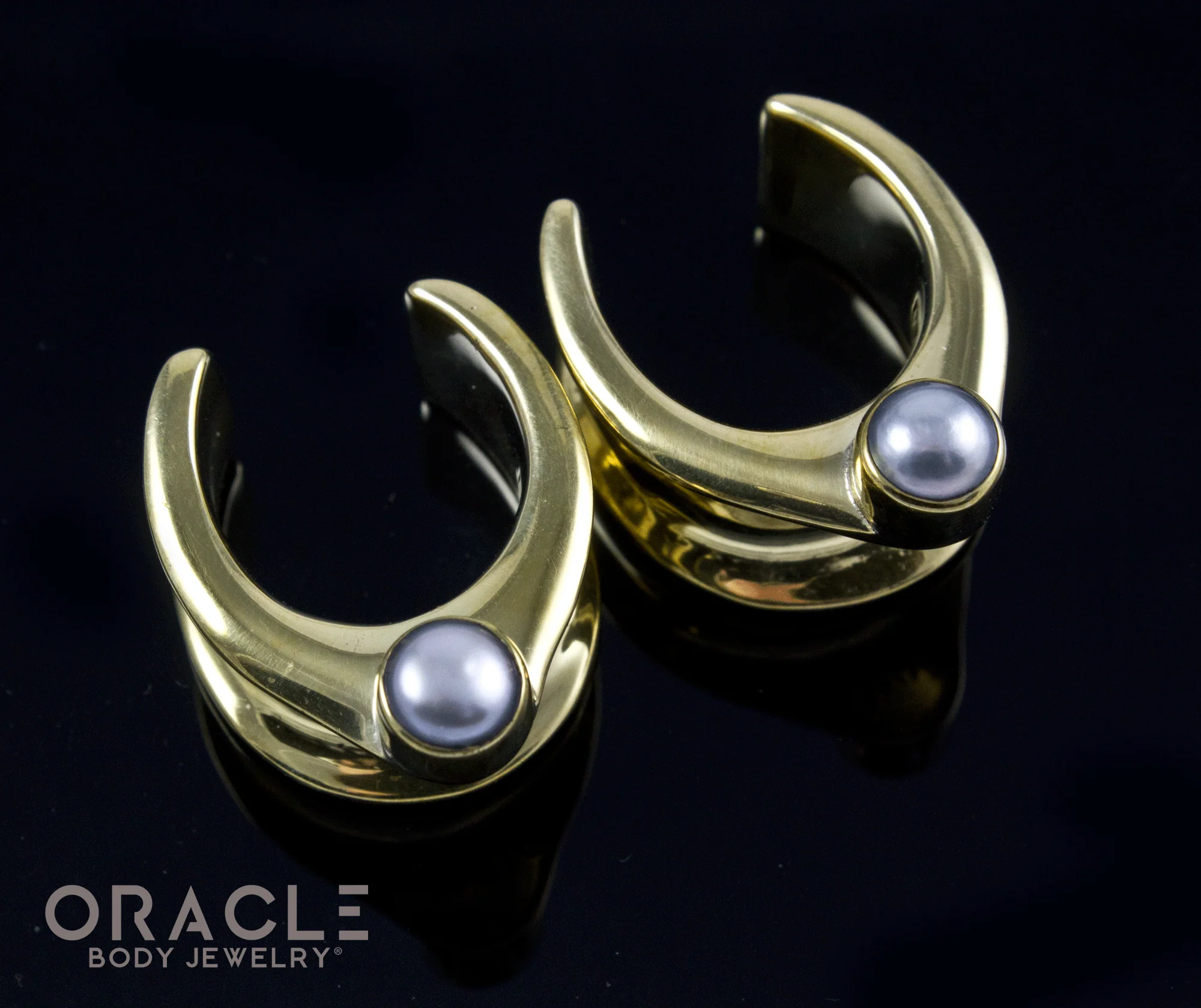 3/4" (19mm) Brass Saddles with Pearls - Image 2