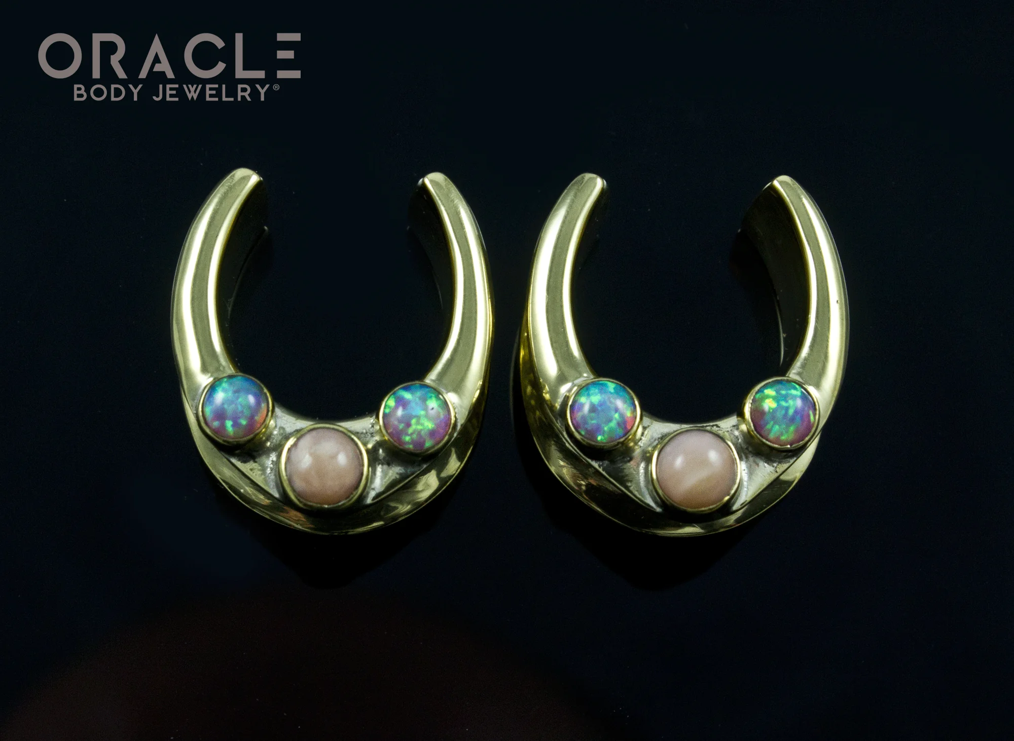 3/4" (19mm) Saddles with Pink Opal and Pink Synthetic Opals