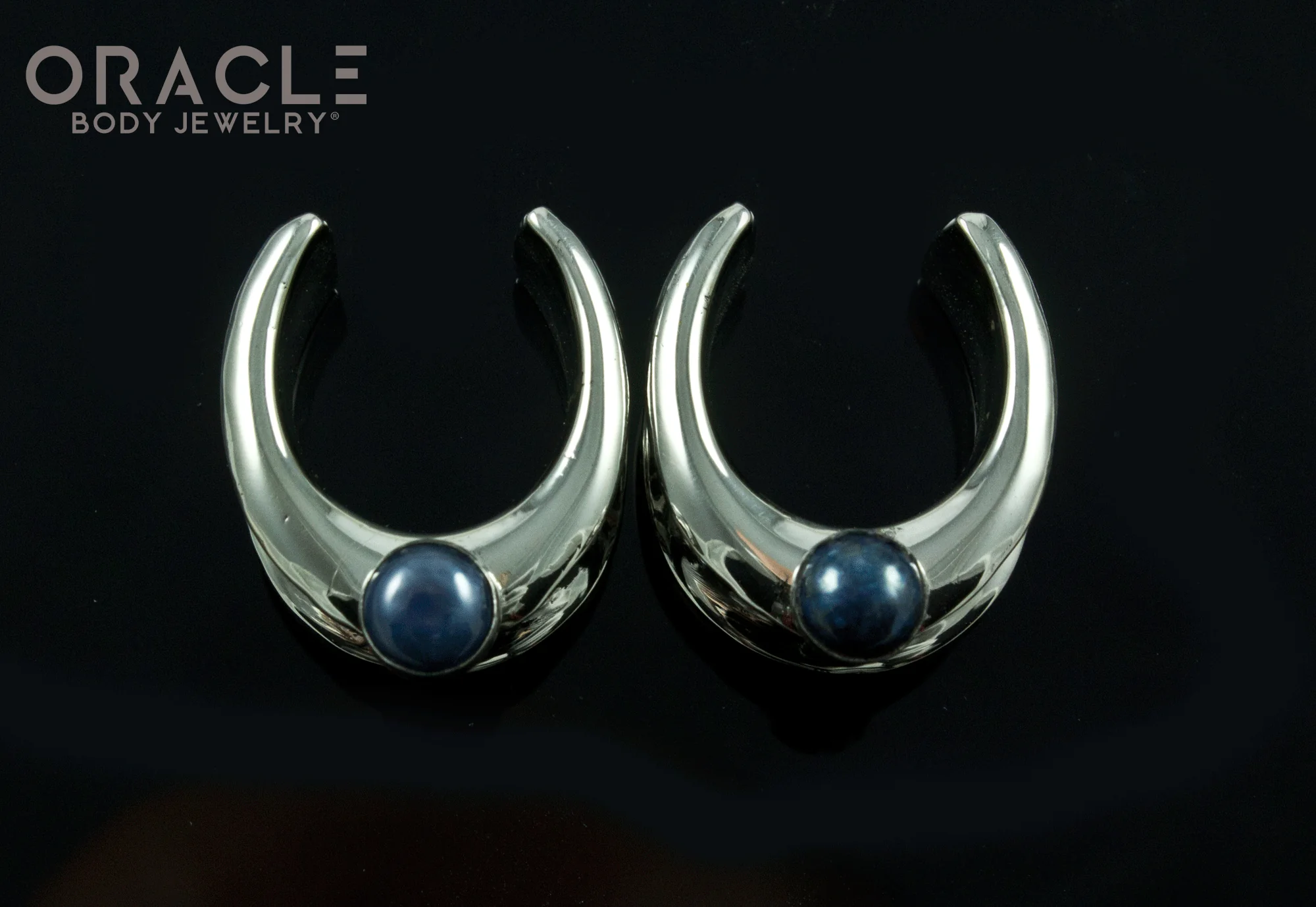 3/4" (19mm) White Brass Saddles with Black Pearls