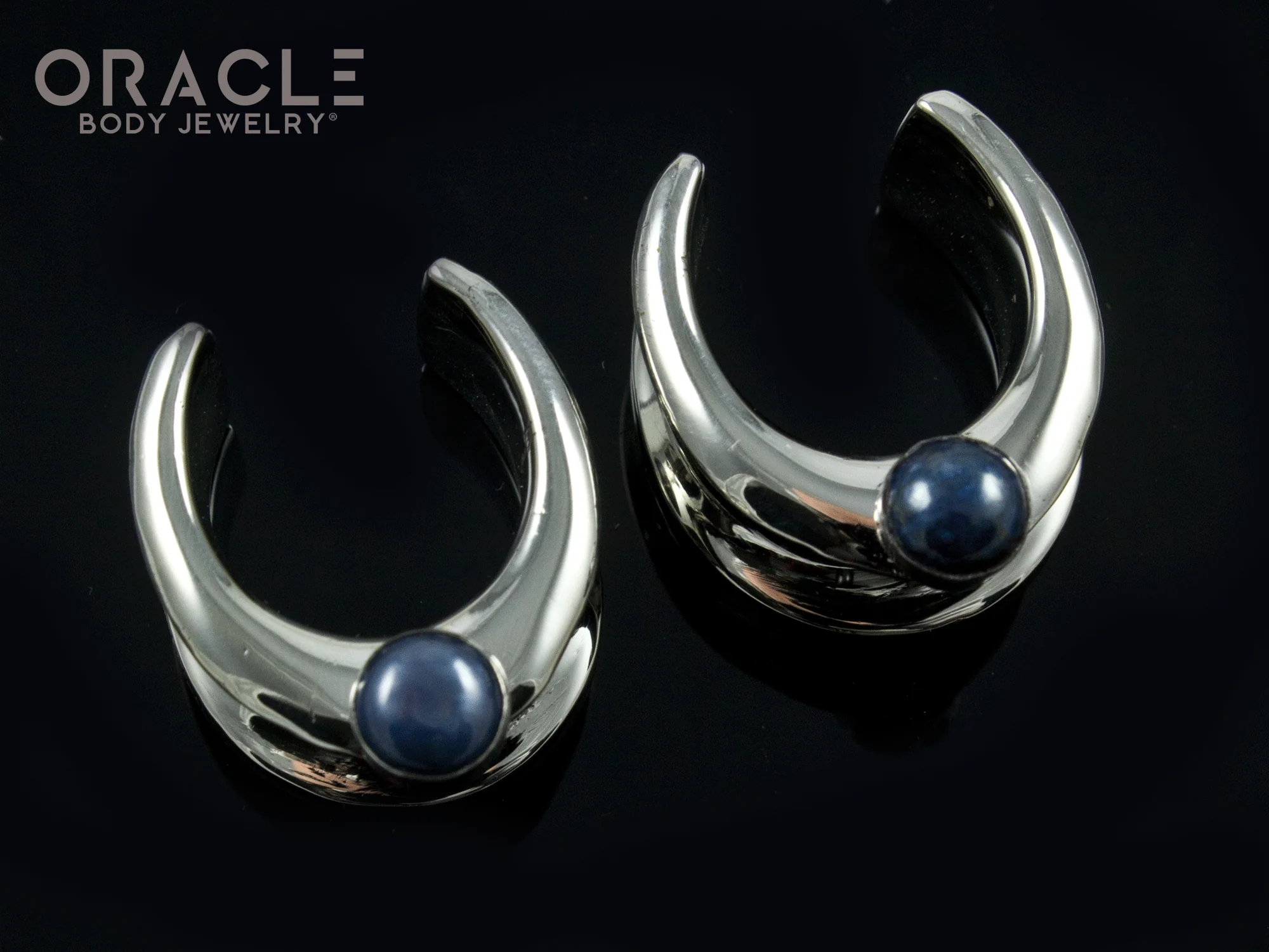3/4" (19mm) White Brass Saddles with Black Pearls - Image 2