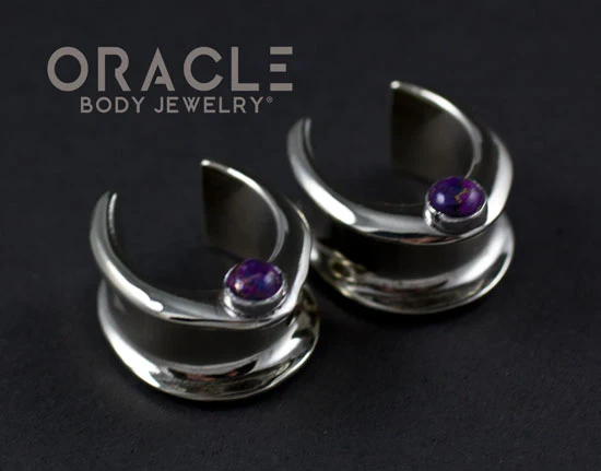 3/4" (19mm) White Brass Saddles with Copper Purple Turquoise - Image 2