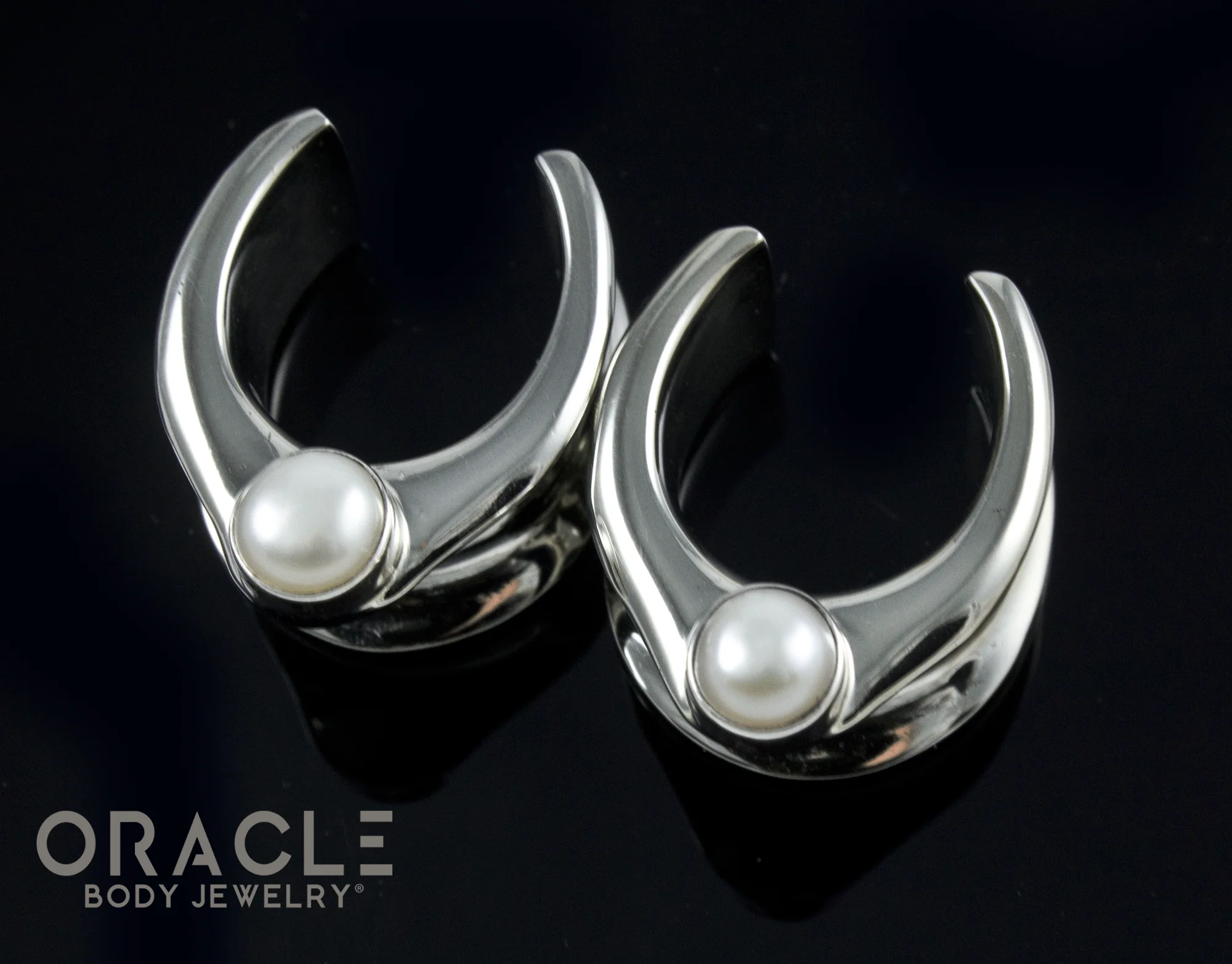 3/4" (19mm) White Brass Saddles with Pearls - Image 2