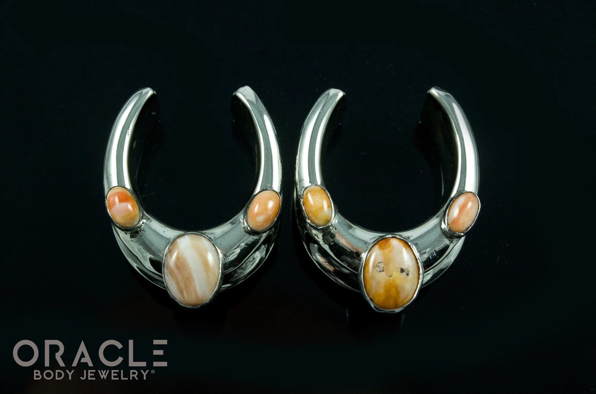 3/4" (19mm) White Brass Saddles with Spiny Oyster Shell