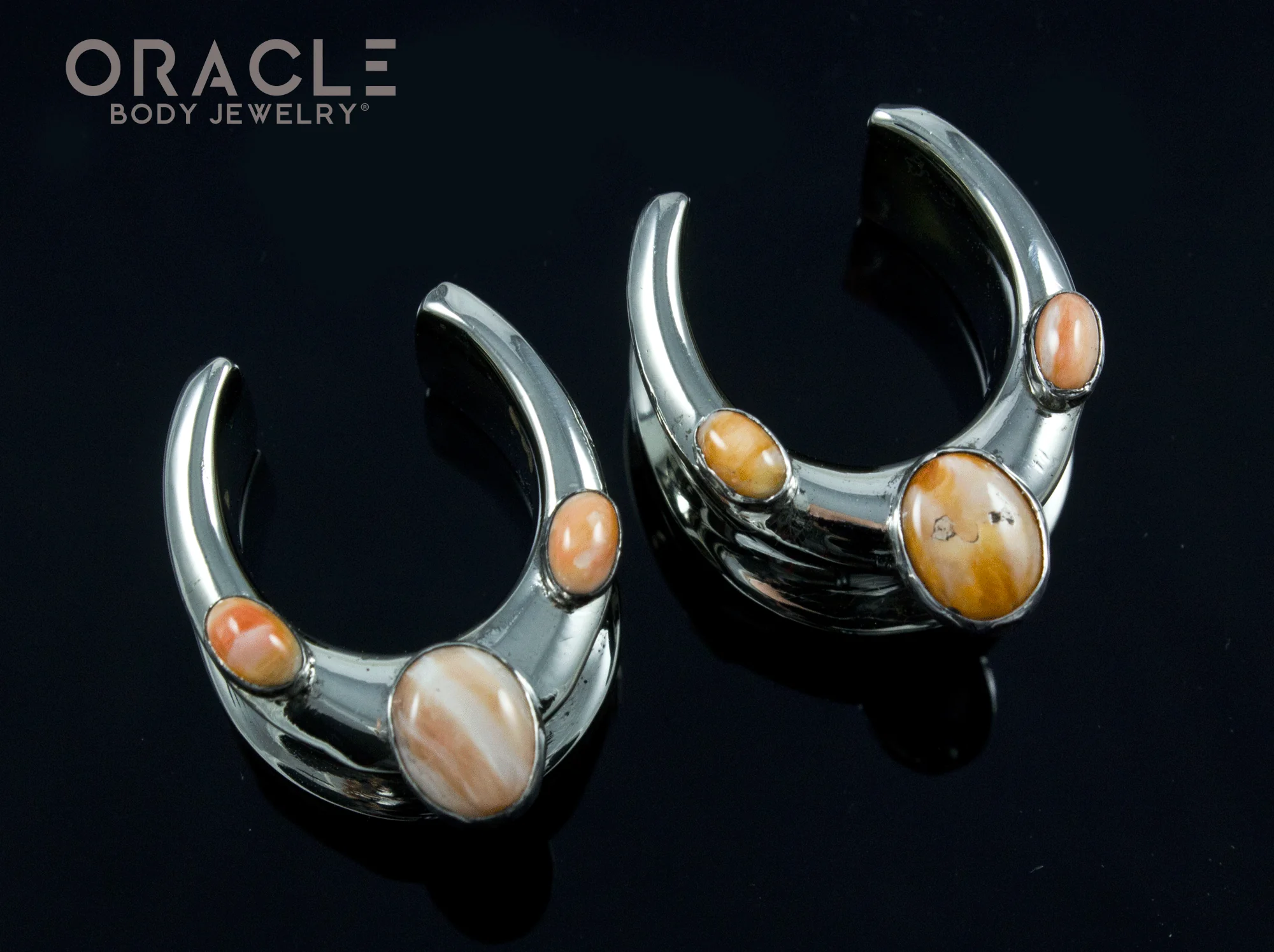 3/4" (19mm) White Brass Saddles with Spiny Oyster Shell - Image 2