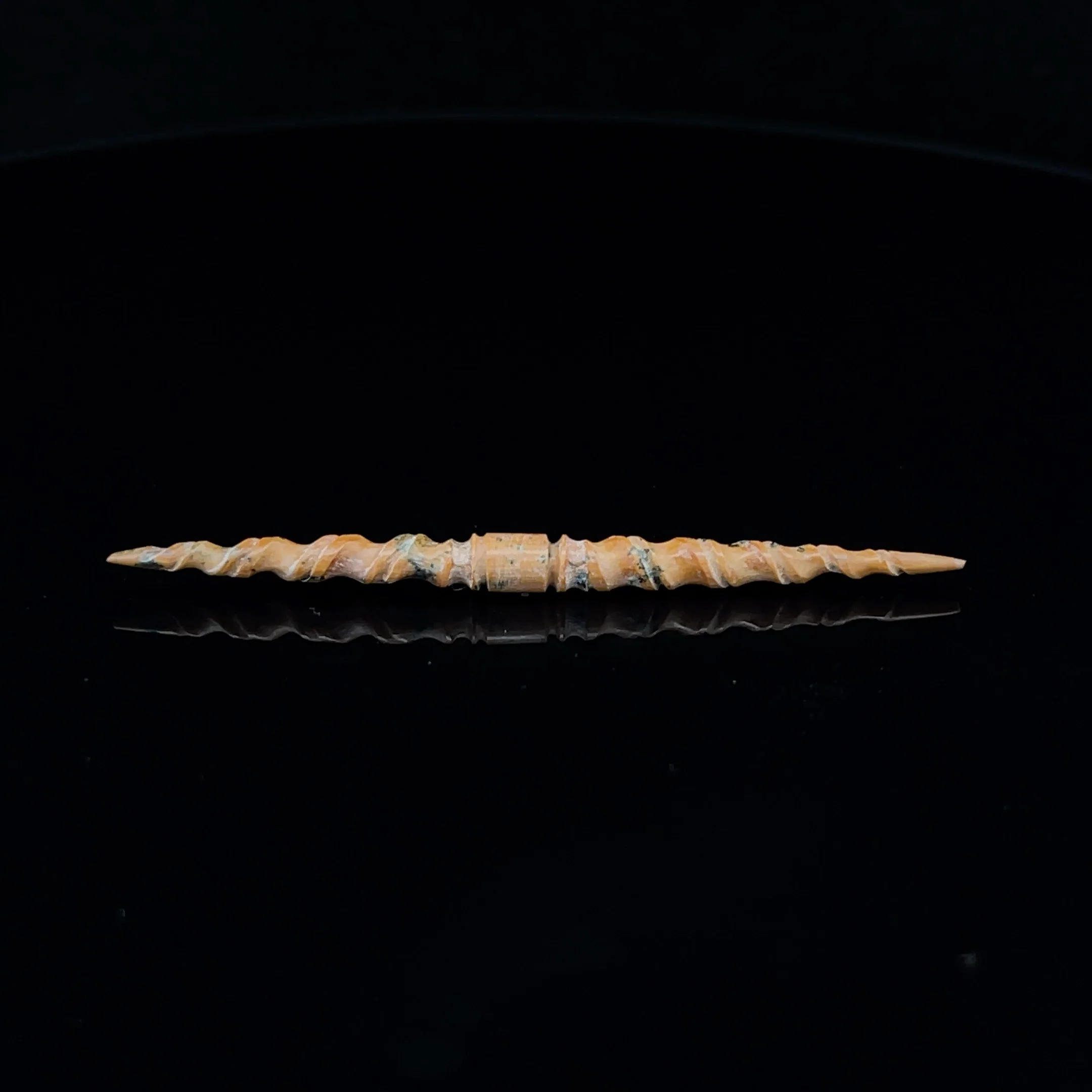 3.5mm Fossilized Mammoth Ivory Carved Septum Spike