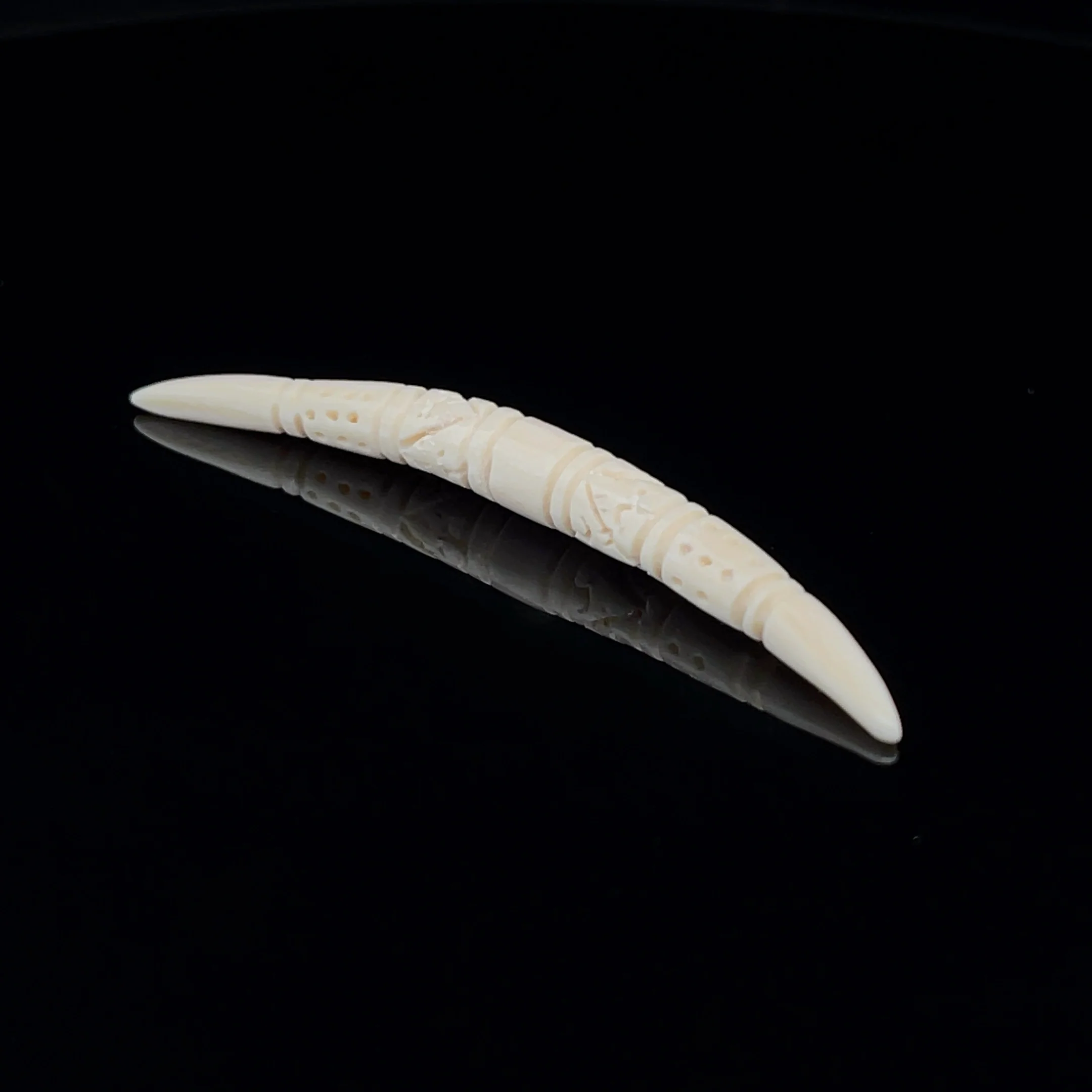 4g (5mm) Fossilized Carved Mammoth Ivory Septum Tusk - Image 3