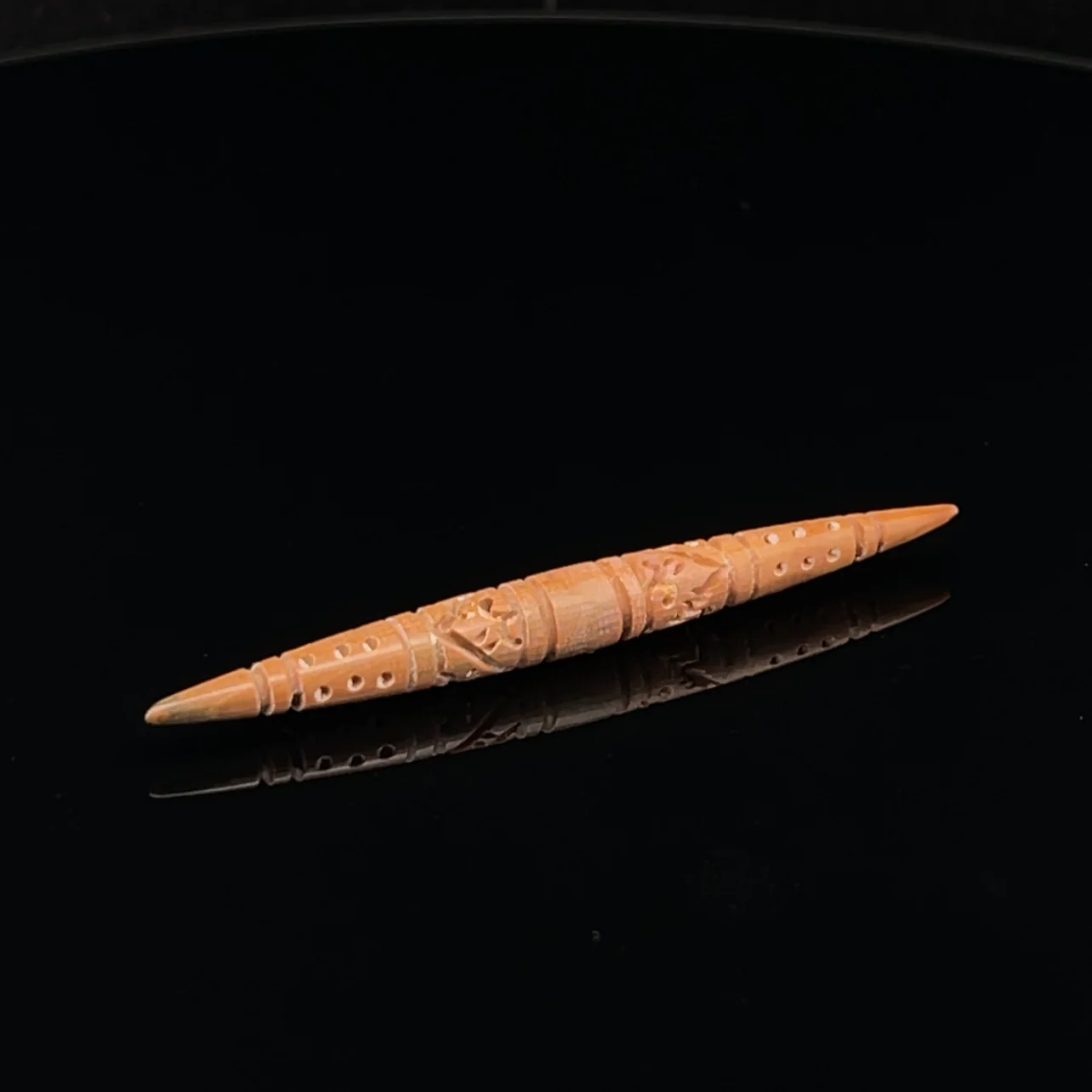 4g Fossilized Mammoth Carved Septum Spike - Image 2