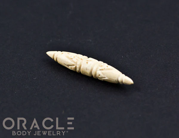 4g Fossilized Mammoth Ivory Carved Septum Spike - Image 3