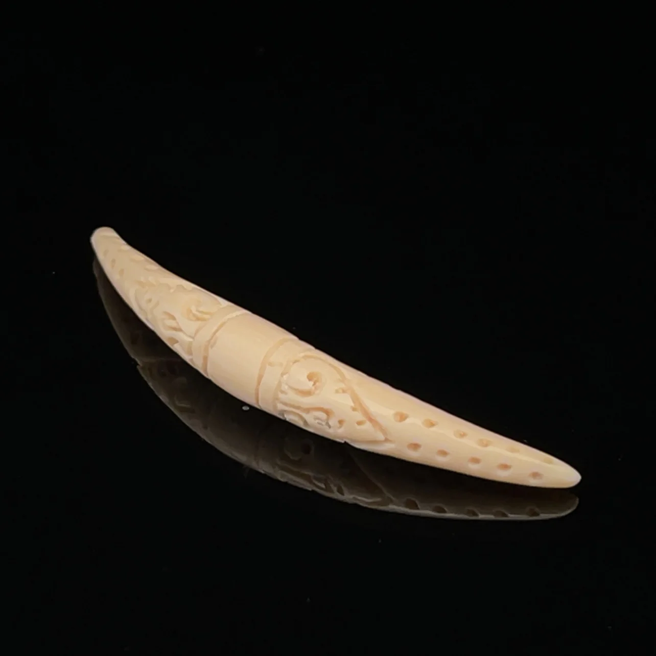5.5mm Fossilized Mammoth Carved Septum Tusk - Image 2