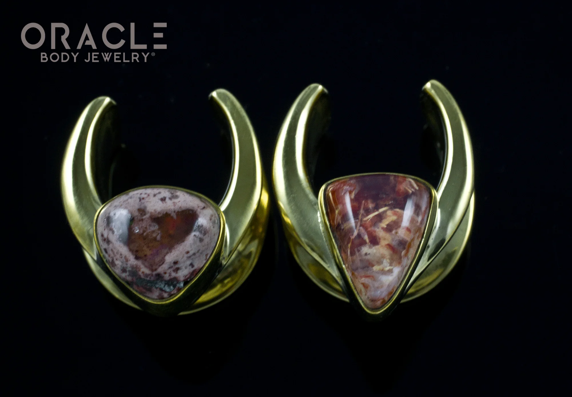 5/8" (16mm) Brass Saddles with Matrix Opals