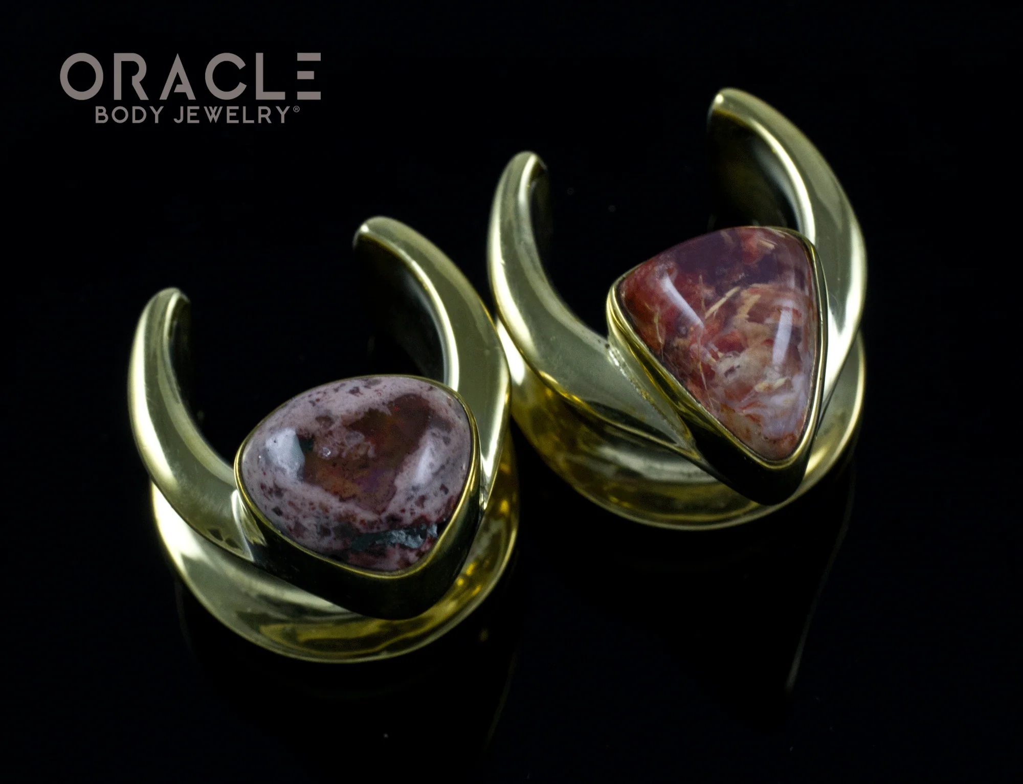 5/8" (16mm) Brass Saddles with Matrix Opals - Image 2