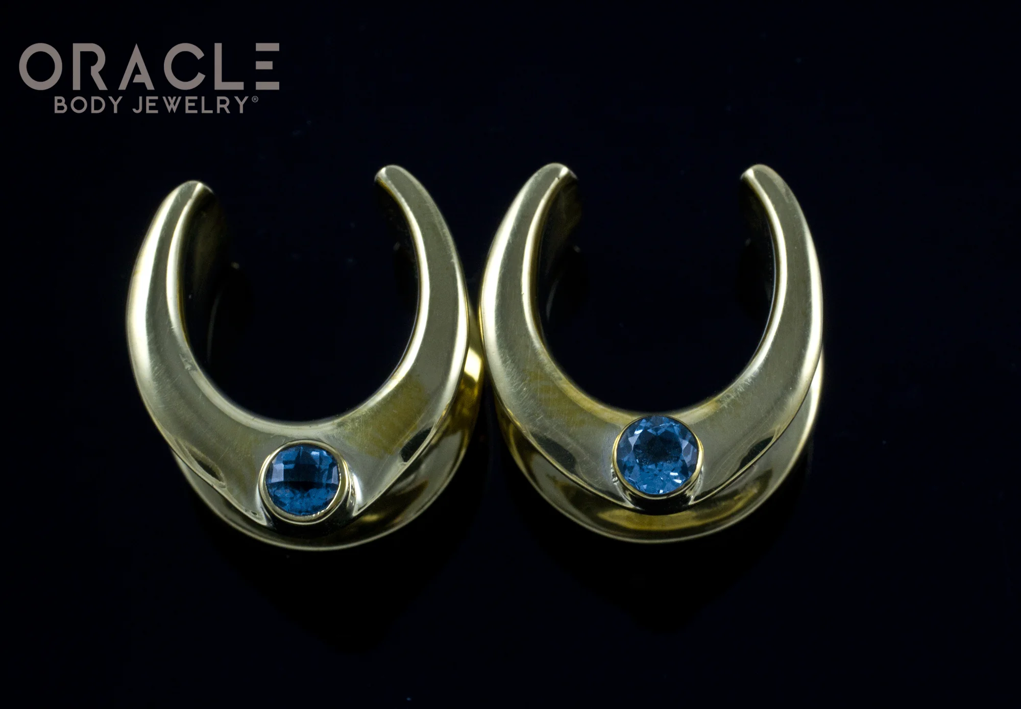 5/8" (16mm) Brass Saddles with Swiss Topaz